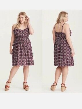 Torrid Women's Plus Size Multi Red Ruffled Challis Summer Boho Sundress Size 3X